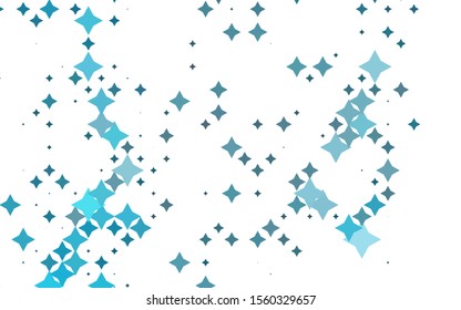 Light BLUE vector texture with beautiful stars. Shining colored illustration with stars. Best design for your ad, poster, banner.
