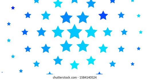 Light BLUE vector texture with beautiful stars. Colorful illustration in abstract style with gradient stars. Pattern for new year ad, booklets.
