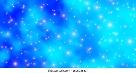 Light BLUE vector texture with beautiful stars. Colorful illustration in abstract style with gradient stars. Theme for cell phones.