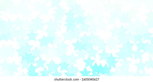 Light BLUE vector texture with beautiful stars. Colorful illustration in abstract style with gradient stars. Pattern for websites, landing pages.