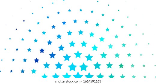Light BLUE vector texture with beautiful stars. Decorative illustration with stars on abstract template. Best design for your ad, poster, banner.
