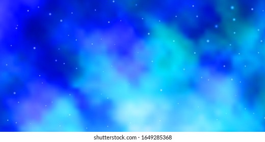 Textura vectorial AZUL claro con hermosas estrellas. Ilustración decorativa con estrellas en plantilla abstracta. Patrón para envolver regalos.
