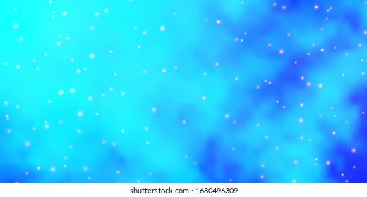 Light BLUE vector texture with beautiful stars. Colorful illustration with abstract gradient stars. Pattern for websites, landing pages.