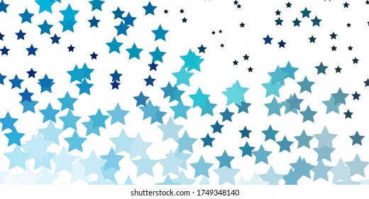 Light BLUE vector texture with beautiful stars. Modern geometric abstract illustration with stars. Best design for your ad, poster, banner.