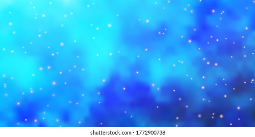 Textura vectorial AZUL ligera con hermosas estrellas. Diseño decorativo desdibujado en un estilo sencillo con estrellas. Mejor diseño para tu anuncio, afiche, banner.