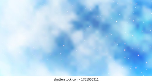 Light BLUE vector texture with beautiful stars. Colorful illustration with abstract gradient stars. Best design for your ad, poster, banner.