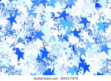 Leichte BLAU-Vektorstruktur mit schönen Sternen. Abstrakte Illustration mit farbigen Sternen. Muster für Astrologie-Websites.