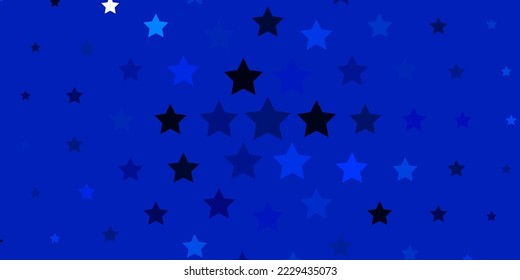 Light BLUE vector texture with beautiful stars. Colorful illustration in abstract style with gradient stars. Pattern for new year ad, booklets.