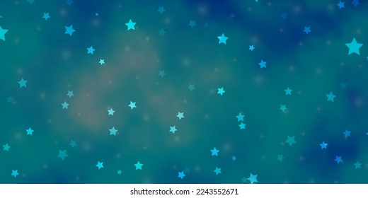 Light BLUE vector texture with beautiful stars. Colorful illustration with abstract gradient stars. Best design for your ad, poster, banner.