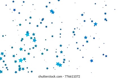 Light BLUE vector texture with beautiful stars. Glitter abstract illustration with colored stars. Smart design for your business advert.