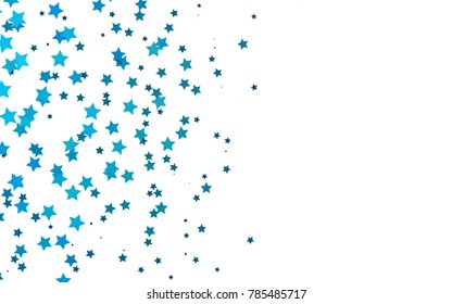 Light BLUE vector texture with beautiful stars. Modern geometrical abstract illustration with stars. The pattern can be used for new year ad, booklets.