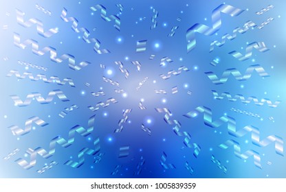 Light BLUE vector texture with birthday confetti. Confetti on blurred abstract background with colorful gradient. The pattern can be used for birthday gifts, congratulations.