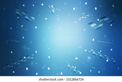 Light BLUE vector texture with birthday confetti. Confetti on blurred abstract background with colorful gradient. Beautiful design for your business advert of anniversary.