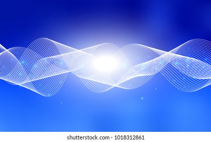 Light BLUE vector texture with birthday confetti. Beautiful colored illustration with ribbon in celebration style. The pattern can be used for birthday gifts, congratulations.