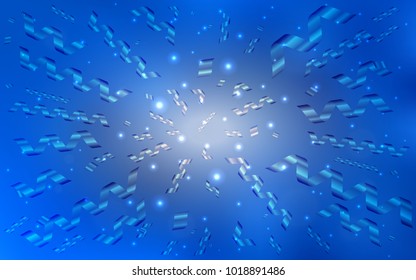 Light BLUE vector texture with birthday confetti. Blurred decorative design in anniversary style with confetti. The pattern can be used for birthday gifts, congratulations.