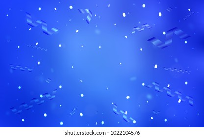 Light BLUE vector texture with birthday confetti. Confetti on blurred abstract background with colorful gradient. The pattern can be used for new year ad, booklets.