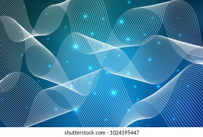 Light BLUE vector texture with birthday confetti. Modern geometrical abstract illustration with carnival ribbons. The pattern can be used for birthday gifts, congratulations.