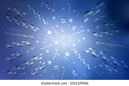 Light BLUE vector texture with birthday confetti. Confetti on blurred abstract background with colorful gradient. The pattern can be used for carnival, festival leaflets.