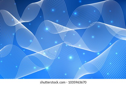 Light BLUE vector texture with birthday confetti. Decorative shining illustration with ribbons on abstract template. The pattern can be used for carnival, festival leaflets.