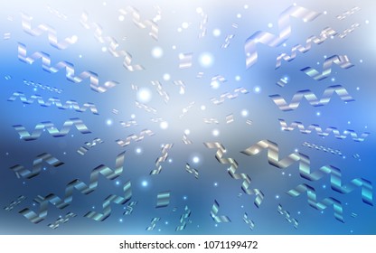 Light BLUE vector texture with birthday confetti. Confetti on blurred abstract background with colorful gradient. The pattern can be used for carnival, festival leaflets.
