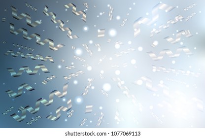Light BLUE vector texture with birthday confetti. Blurred decorative design in anniversary style with confetti. The pattern can be used for new year ad, booklets.