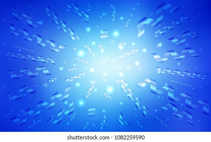 Light BLUE vector texture with birthday confetti. Blurred decorative design in anniversary style with confetti. The template can be used as a background for postcards.