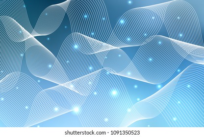 Light BLUE vector texture with birthday confetti. Modern geometrical abstract illustration with carnival ribbons. The pattern can be used for new year ad, booklets.