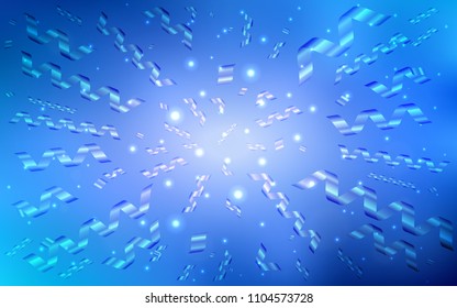 Light BLUE vector texture with birthday confetti. Blurred decorative design in anniversary style with confetti. Beautiful design for your business advert of anniversary.