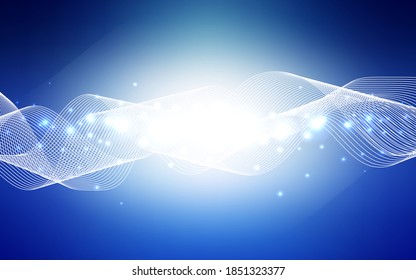 Textura vectorial AZUL ligera con confeti de cumpleaños. Ilustración decorativa brillante con cintas sobre plantilla abstracta. Nuevo diseño para anuncio, afiche, banner de tu partido.