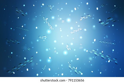 Light BLUE vector texture with birthday confetti. Glitter abstract illustration with colorful confetti, ribbons. The pattern can be used for carnival, festival leaflets.