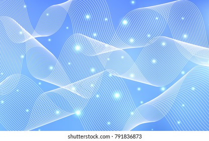 Light BLUE vector texture with birthday confetti. Beautiful colored illustration with ribbon in celebration style. New design for ad, poster, banner of your Party.