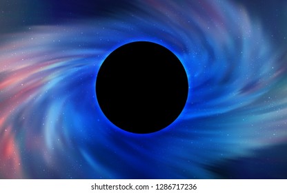 Light BLUE vector texture with a black hole, galaxy. Gradient colorful illustration with a black hole, stars. Template for Black Friday sales.