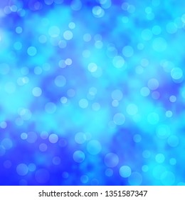 Light BLUE vector texture with circles. Colorful illustration with gradient dots in nature style. Pattern for booklets, leaflets.