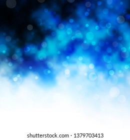 Light BLUE vector texture with circles. Abstract decorative design in gradient style with bubbles. Pattern for business ads.