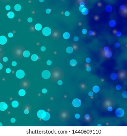 Light BLUE vector texture with circles, stars. Abstract illustration with colorful shapes of circles, stars. Design for your commercials.