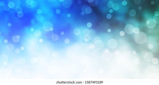 Light BLUE vector texture with circles. Illustration with set of shining colorful abstract spheres. Pattern for booklets, leaflets.