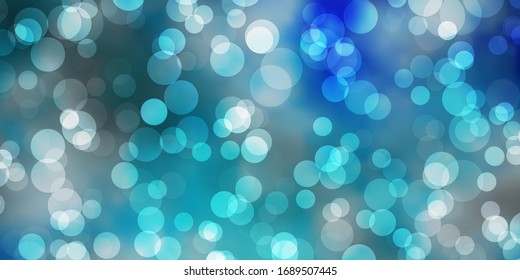 Light BLUE vector texture with circles. Colorful illustration with gradient dots in nature style. Pattern for wallpapers, curtains.