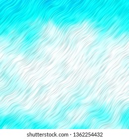 Light BLUE vector texture with circular arc. Brand new colorful illustration with bent lines. Pattern for booklets, leaflets.