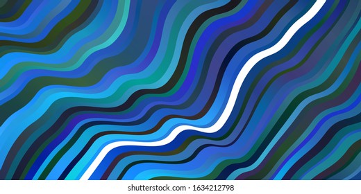 Light BLUE vector texture with circular arc. Bright sample with colorful bent lines, shapes. Pattern for booklets, leaflets.