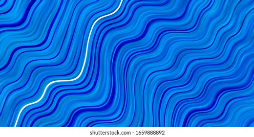 Leichte BLAU-Vektorillustration-Textur mit kreisförmigem Bogen. Farbige Illustration, die aus Kurven besteht. Muster für Werbung, Werbung.
