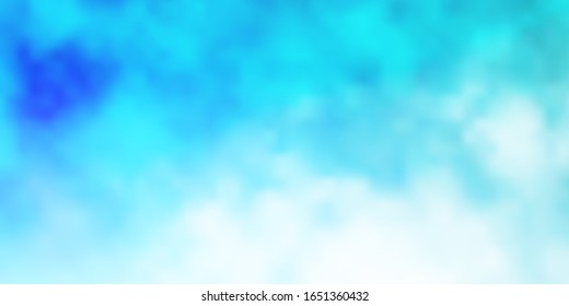 Light BLUE vector texture with cloudy sky. Abstract colorful clouds on gradient illustration. Beautiful layout for uidesign.