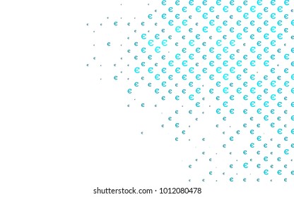 Light BLUE vector texture with colored Euro signs. Blurred design in simple style with symbols of Euro. Smart design for your business advert of economic, wealth.