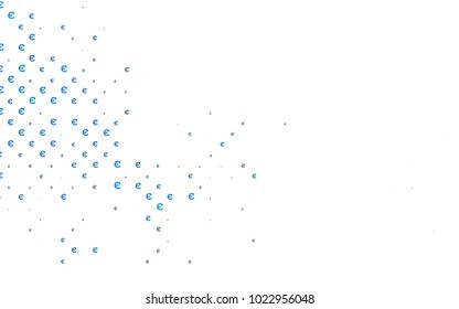 Light BLUE vector texture with colored Euro signs. Shining colored illustration with Euro signs, EUR. Smart design for your business advert of economic, wealth.