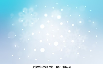 Light BLUE vector texture with colored snowflakes. Modern geometrical abstract illustration with crystals of ice. The pattern can be used for new year leaflets.