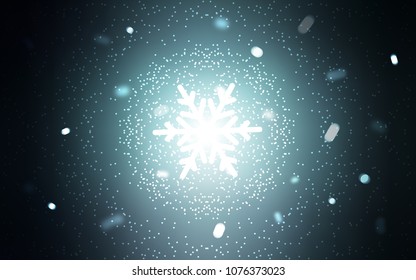 Light BLUE vector texture with colored snowflakes. Glitter abstract illustration with crystals of ice. New year design for your business advert.