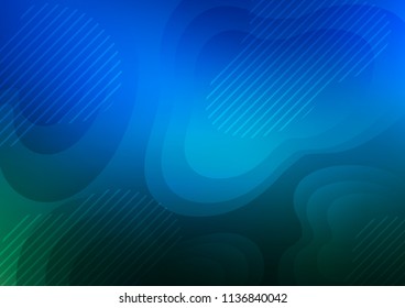 Light BLUE vector texture with colored lines over organic shapes. Modern geometrical abstract illustration with staves. Smart design for your business advert.