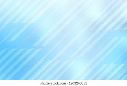 Light BLUE vector texture with colored lines. Shining colored illustration with sharp stripes. Pattern for ads, posters, banners.