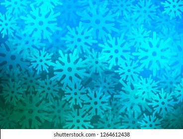 Light BLUE vector texture with colored snowflakes. Glitter abstract illustration with crystals of ice. New year design for your business advert.