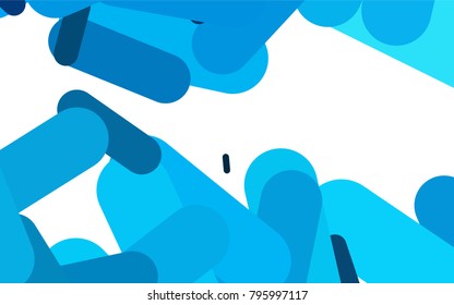 Light BLUE vector texture with colored capsules. Shining colored illustration with rounded stripes. Best design for your ad, poster, banner.