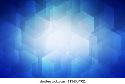 Light BLUE vector texture with colorful hexagons. Abstract illustration with colorful hexagons. Pattern for texture of wallpapers.